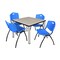 Kee Kee Square Table & Chair Set, Wood, Metal, Plastic Top, Maple TB4242PLBPCM47BE - alternate 1